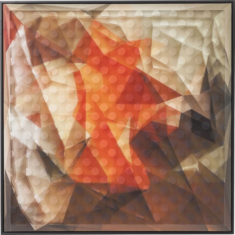 Picture Frame Art 3D Abstract Orange 80x80cm